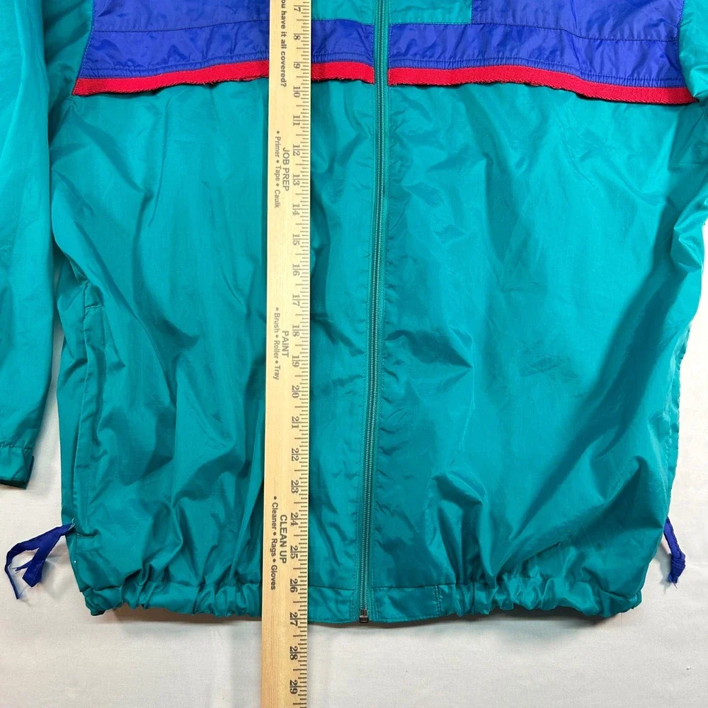 Sierra Sport Vintage 90s‎ Colorblock Windbreaker Teal Purple XL Hooded Jacket